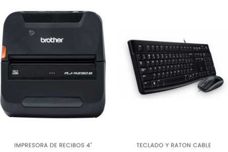 impresora y teclado genéricos que vende Querry S.A.